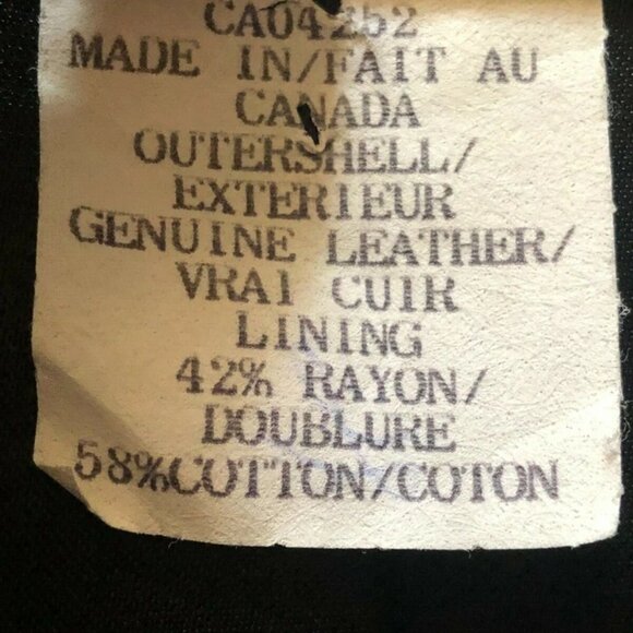 Vintage The Leather Ranch Le Ranch du Cuir Leather Jacket men's Canadian Sz 2 - Picture 8 of 9